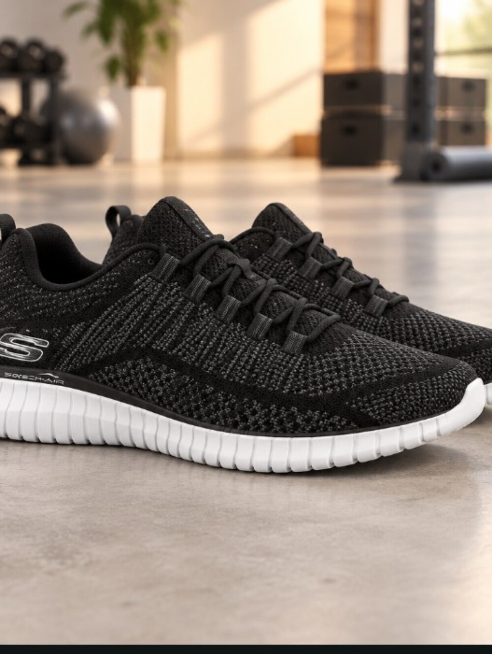 Skechers Skech-Air Dynamight Athletic Shoes Black & White US 10